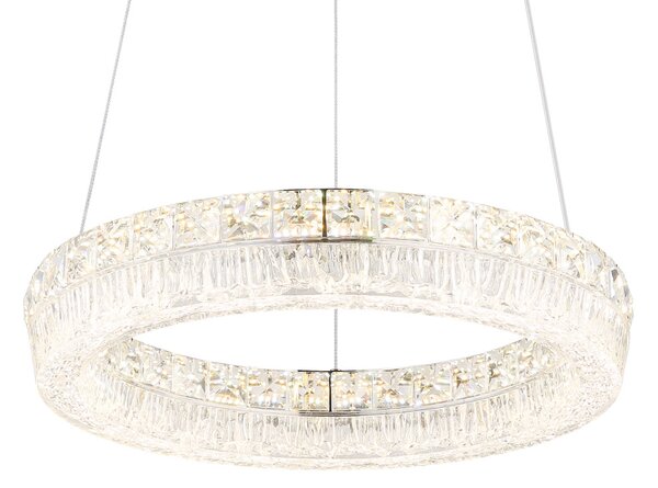 LAUREL LED függőlámpa, króm, Ø40 cm, 2700–6000K