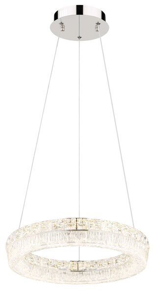 LAUREL LED függőlámpa, króm, Ø40 cm, 2700–6000K