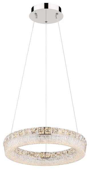 LAUREL LED függőlámpa, króm, Ø40 cm, 2700–6000K