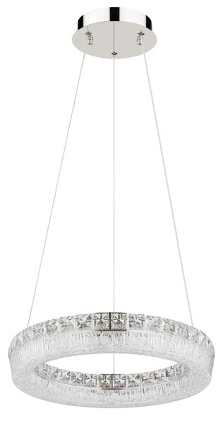 LAUREL LED függőlámpa, króm, Ø40 cm, 2700–6000K