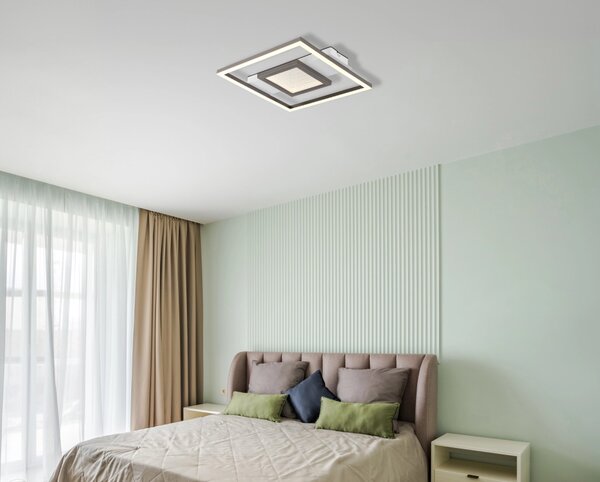 PIKARA LED mennyezeti lámpa, 24 W, króm részletekkel