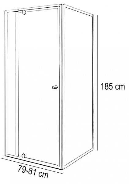 Flexi 80x90 cm sarokba szerelhető aszimmetrikus zuhanykabin zuhanytálca nélkül