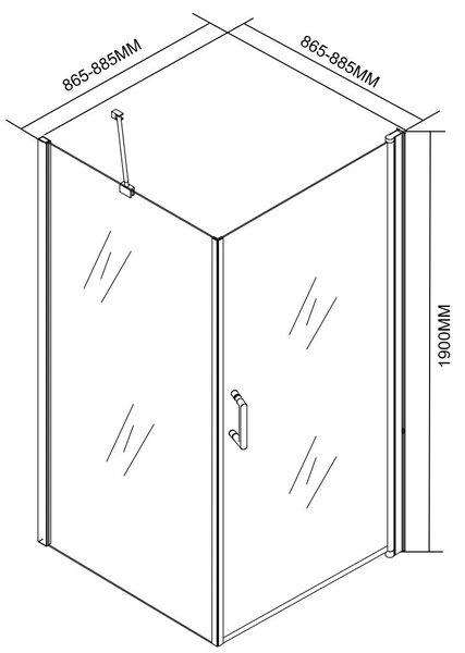 Simple nyílóajtós szögletes zuhanykabin zuhanytálca nélkül