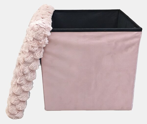 Sinsay - Tárolós puff műszőrme ülőfelülettel - pasztellpink