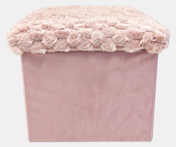 Sinsay - Tárolós puff műszőrme ülőfelülettel - pasztellpink