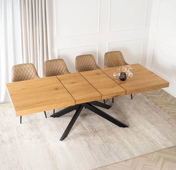 JAKS Hampton bővíthető étkezőasztal fekete 160–240 cm arany tölgy