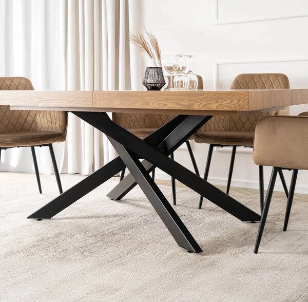 JAKS Hampton bővíthető étkezőasztal fekete 160–240 cm arany tölgy