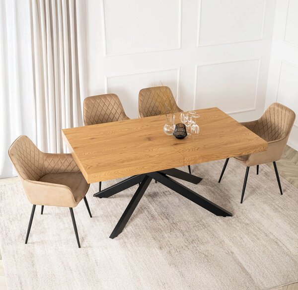 JAKS Hampton bővíthető étkezőasztal fekete 160–240 cm arany tölgy