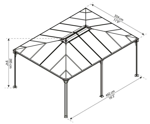 Palram Martinique 5000 Kerti pavilon - szürke