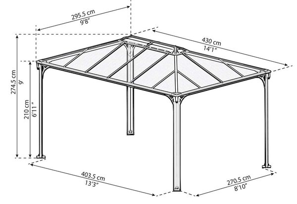 Palram Martinique 4300 Kerti pavilon - szürke