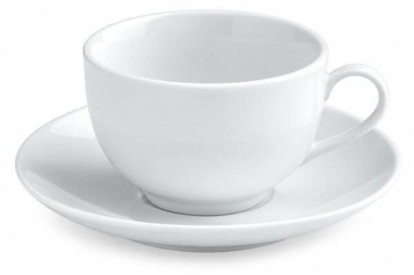 Tognana Metropolis Bianco 12 részes porcelán teáscsésze készlet 6 db 260 ml-es csésze aljjal fehér