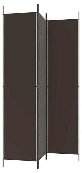 3 paneles barna szövet paraván 150x220 cm