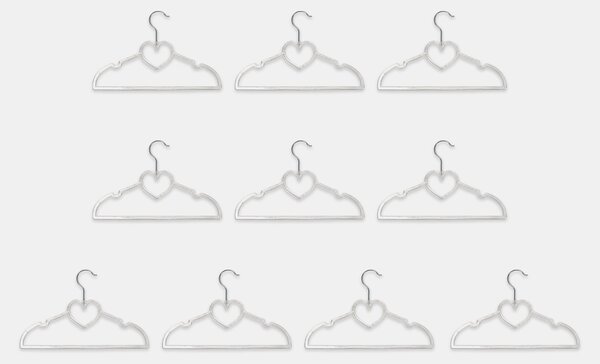 Sinsay - Szív mintás vállfák 10 pack - fehér