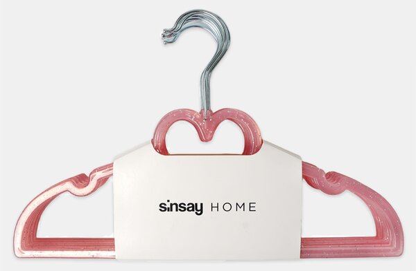 Sinsay - Szív mintás vállfák 10 pack - pasztellpink