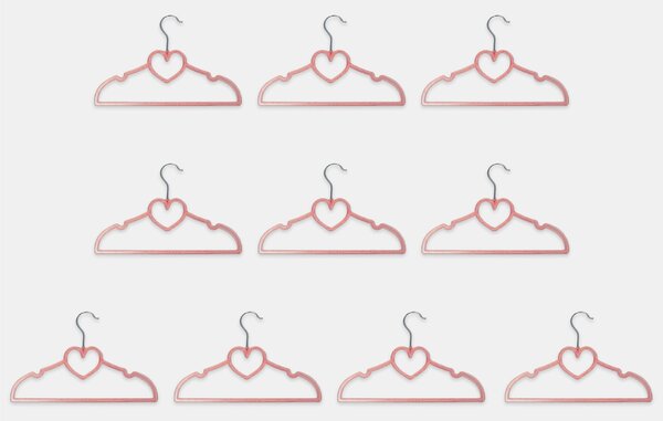 Sinsay - Szív mintás vállfák 10 pack - pasztellpink
