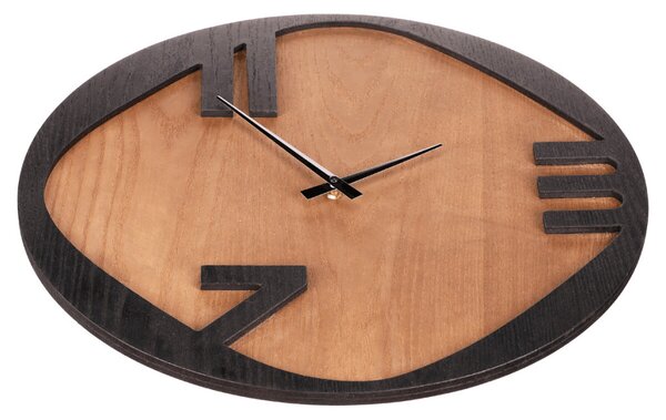 Falióra 45 cm átmérő fém és MDF kőris furnérral