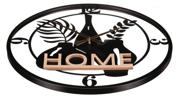 Falióra 60 cm átmérő fém és MDF HOME felirattal