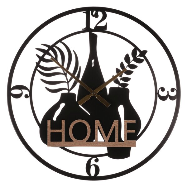 Falióra 60 cm átmérő fém és MDF HOME felirattal