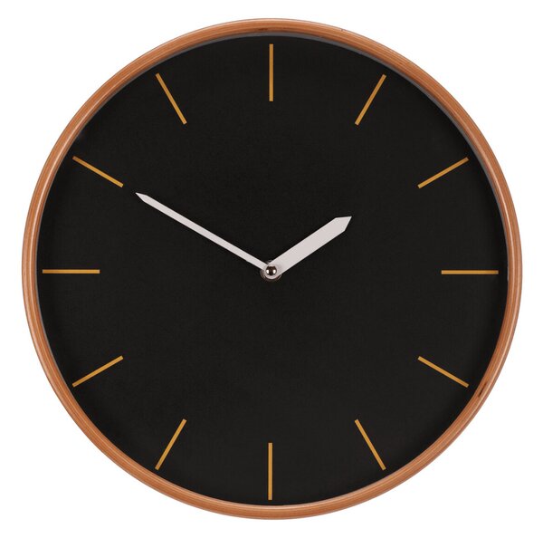 Falióra 32 cm átmérő, MDF fa kerettel, fekete