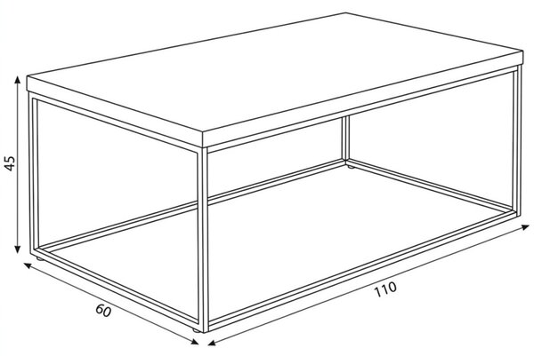 Dohányzóasztal 110 × 60 × 45 cm, MDF, vadtölgy CT-V2011 OAK