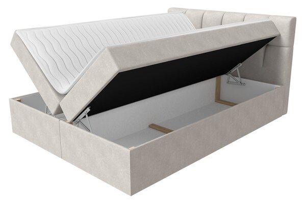 Franciaágy Boxspring 160 cm Cinara (öko-bőr soft 017 (fehér)