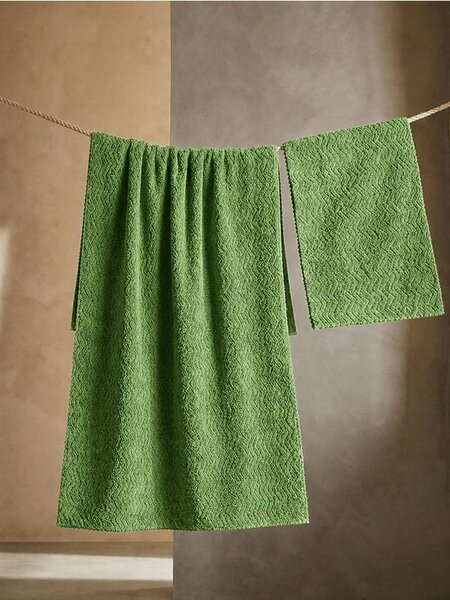 Sinsay - Törölközőszett dombornyomott mintával 2 pack - zöld