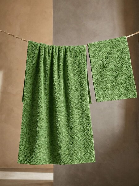 Sinsay - Törölközőszett dombornyomott mintával 2 pack - zöld