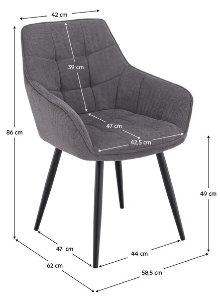 Dizájnos fotel Morkenus (szürke + fekete) 