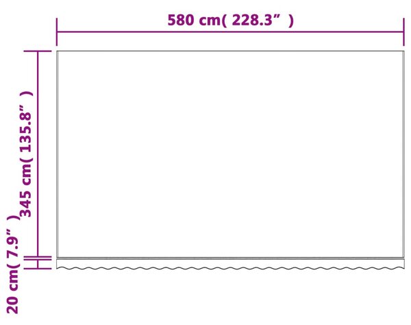 Piros és fehér csíkos pótszövet napellenzőhöz 6x3,5 m