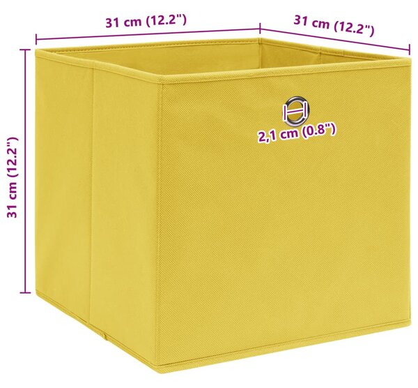 4 db sárga szövet tárolódoboz 32 x 32 x 32 cm
