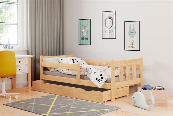 Egyszemélyes ágy 80 cm Cada (borovi fenyő) (ágyráccsal és tárolóhellyel)