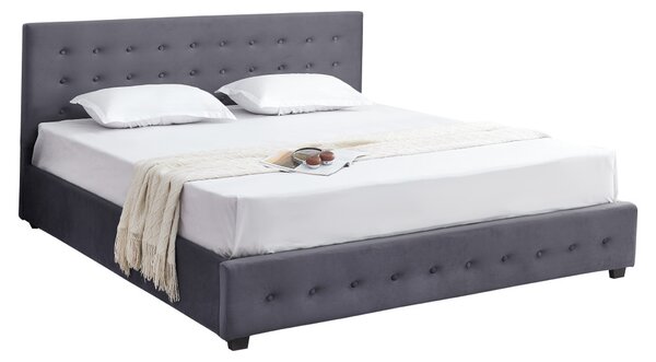 Franciaágy 180 cm Marcaje (szürke) (ágyráccsal) (tárolóhellyel)