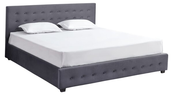 Franciaágy 180 cm Marcaje (szürke) (ágyráccsal) (tárolóhellyel)