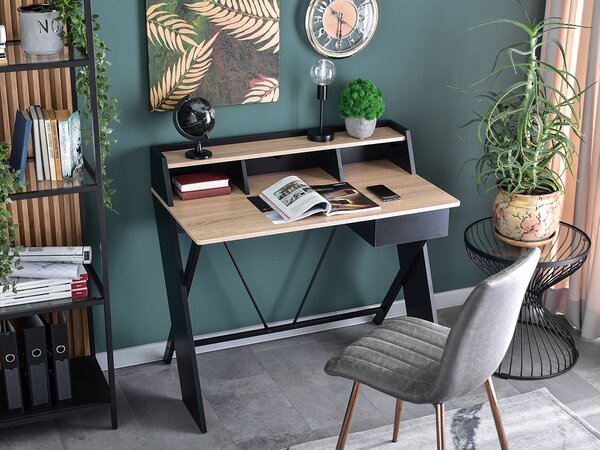 PC asztal Aspart (tölgy + fekete). Akció -20%