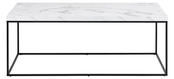 Fehér dohányzóasztal márvány dekoros asztallappal 55x110 cm Barossa – Actona