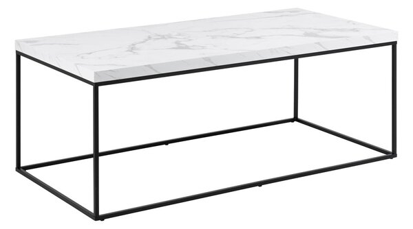 Fehér dohányzóasztal márvány dekoros asztallappal 55x110 cm Barossa – Actona