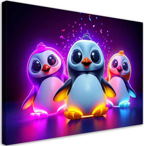 Gario Vászonkép Színes pingvinek Méret: 60 x 40 cm