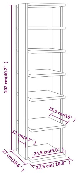 Barna tölgy színű szerelt fa cipőtartó 27,5 x 27 x 102 cm (815976)
