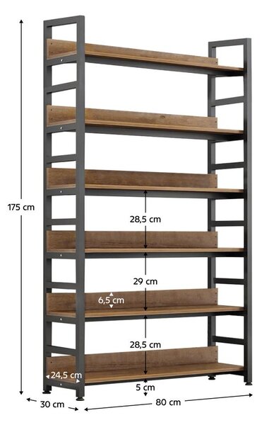 Regál Jandes 2 (sötét tölgy + fekete)