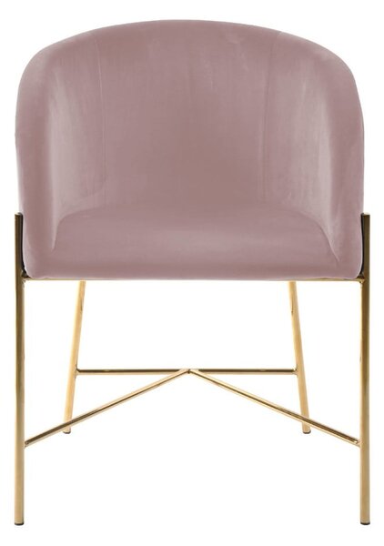 Nelson pasztell rózsaszín szék, aranyszínű lábakkal - Interstil