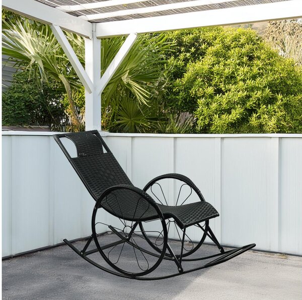 Hintafotel Rokefeler (rattan + fekete)
