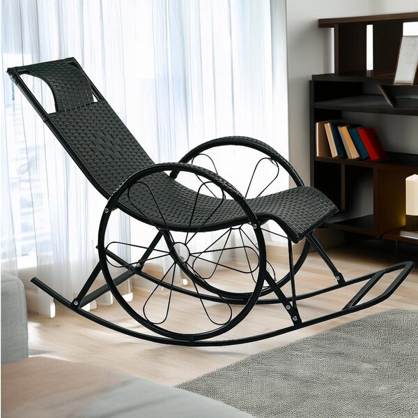 Hintafotel Rokefeler (rattan + fekete)