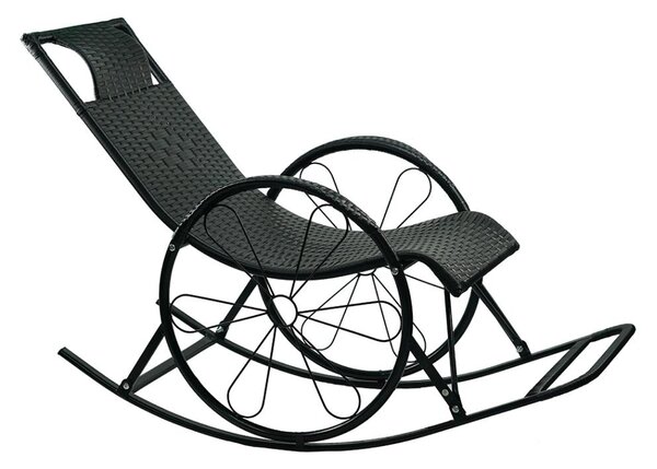 Hintafotel Rokefeler (rattan + fekete)