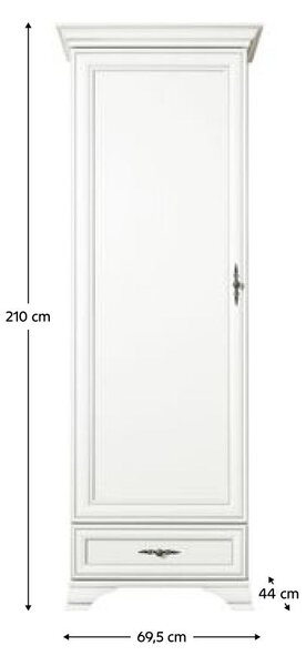 Poicová Szekrény Kuito REG1D1S (alpesi fehér)