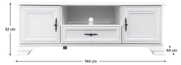 TV asztal/szekrény Kuito RTV2D1S (alpesi fehér)