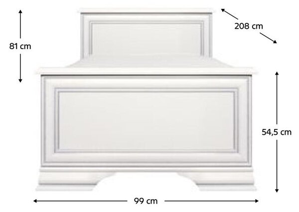 Egyszemélyes ágy 90x200 cm Kuito (alpesi fehér)