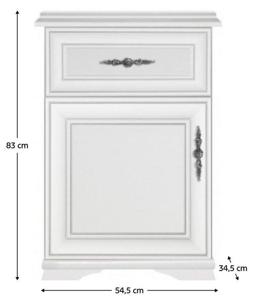 Komód Kuito KOM1D1SL + P (alpesi fehér)