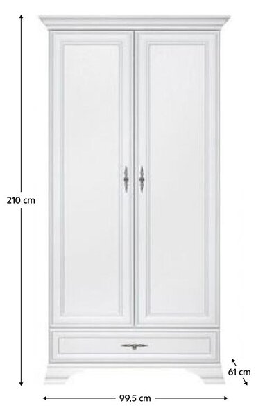 Ruhásszekrény Kuito SZF2D1S (alpesi fehér)