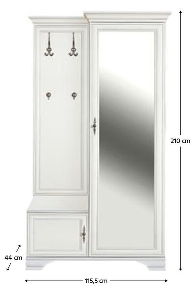 Előszoba szett Kuito PPK110P (alpesi fehér) (J)