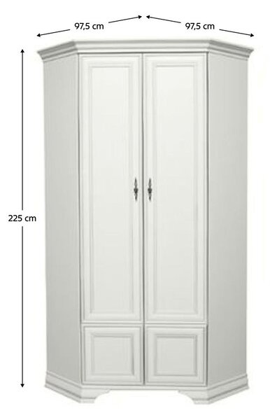 Sarokszekrény Kuito SZFN2D (alpesi fehér)